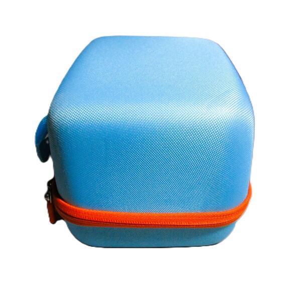 LTGEM Travel Case Blue with Orange Trim Zippered Mesh Net Hard Shell Wrist Strap - Picture 5 of 5